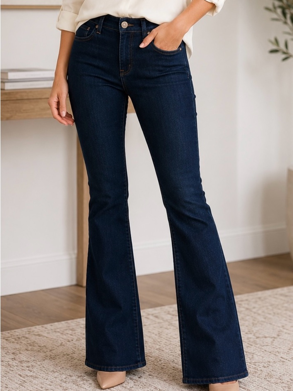 Suzy Radcliffe Jeans Size 26 Dark Wash Bootcut Flare Stretch Denim
